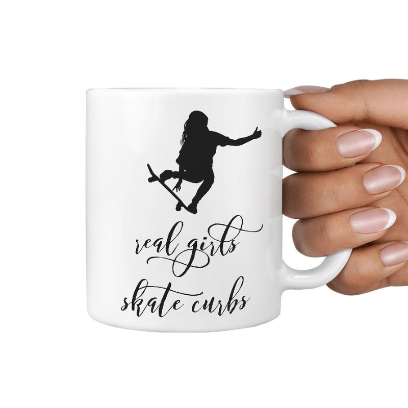 Real Girls Skate Curbs Coffee Mug Gift Idea for Skateboarder