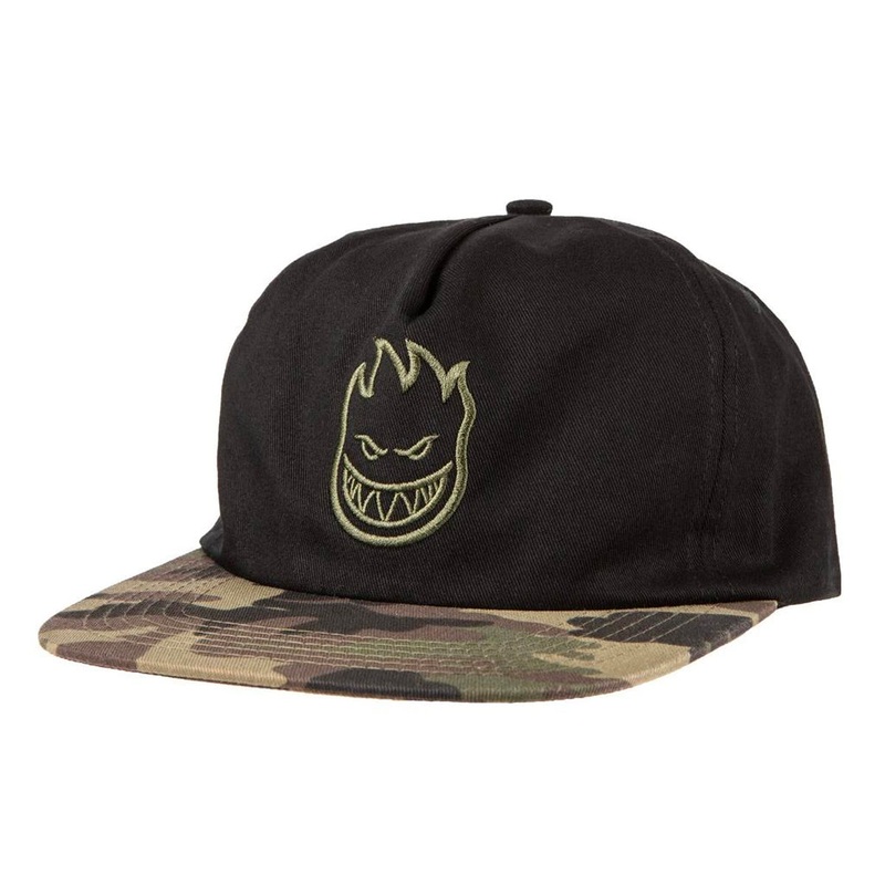 Spitfire Bighead Snapback Hat – Black / Camo