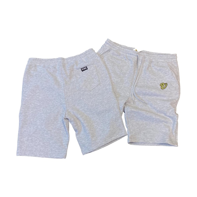 Venue Fleece Short Cursive V Logo – Heather Grey S