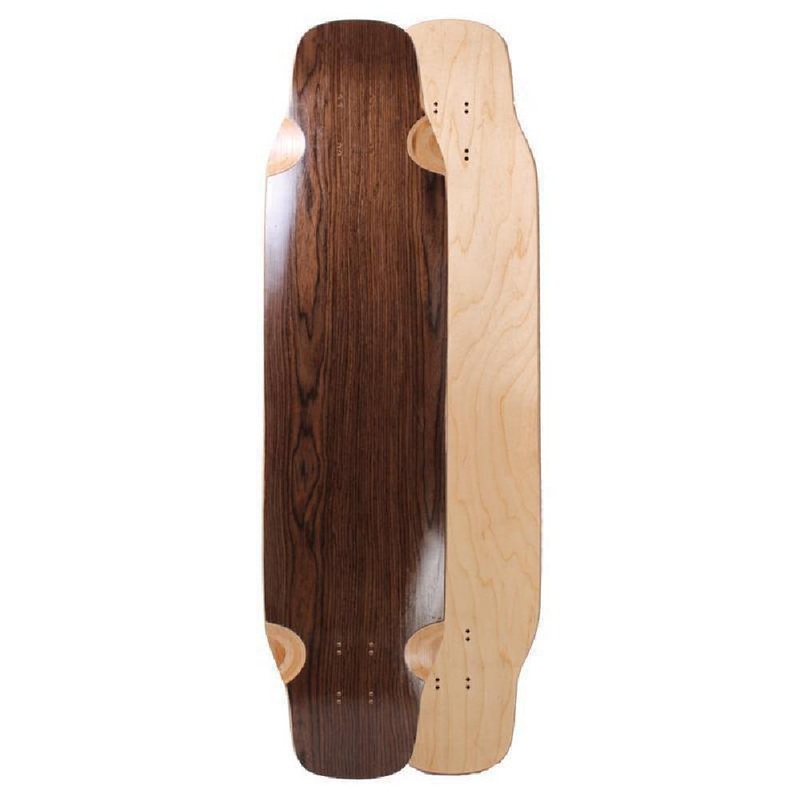 Blank Double Kicktail Topmount Dark Walnut 39″ Longboard Complete