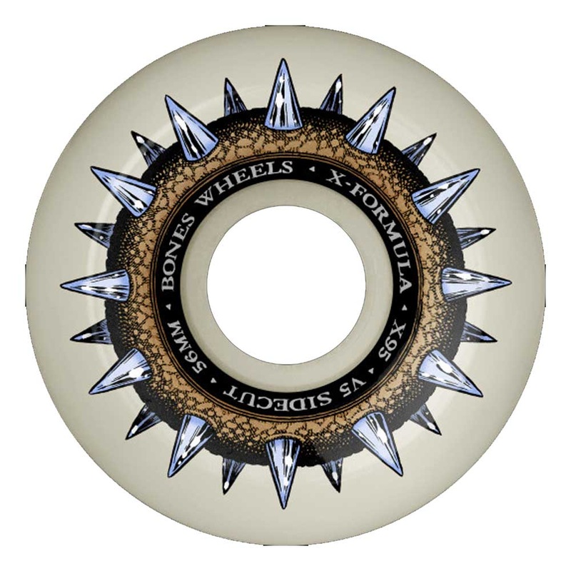 Bones 95a X-Formula Street Cleats V5 Sidecut Skateboard Wheels 56mm White
