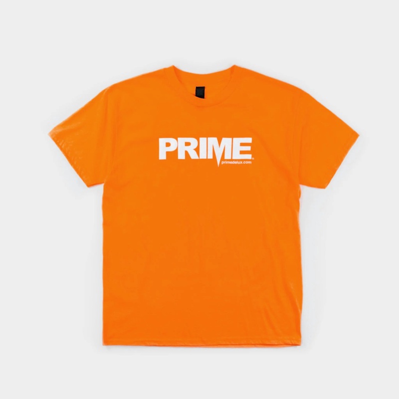 Prime Delux OG Logo Kids T Shirt – Orange/ White Kids S