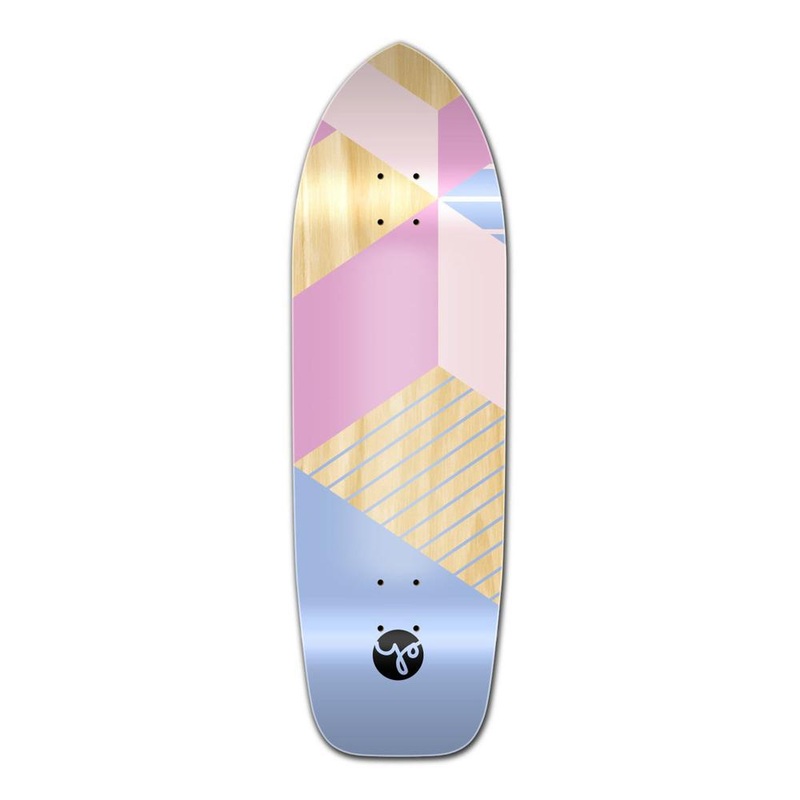 Punked Old School Longboard Deck -Geometric Series – Purple Deck