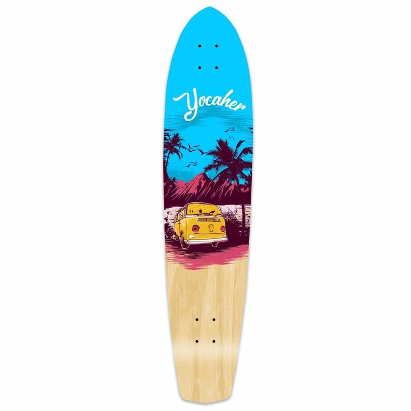 Punked Slimkick Longboard Deck – VW Series – Blue N’ Red Deck