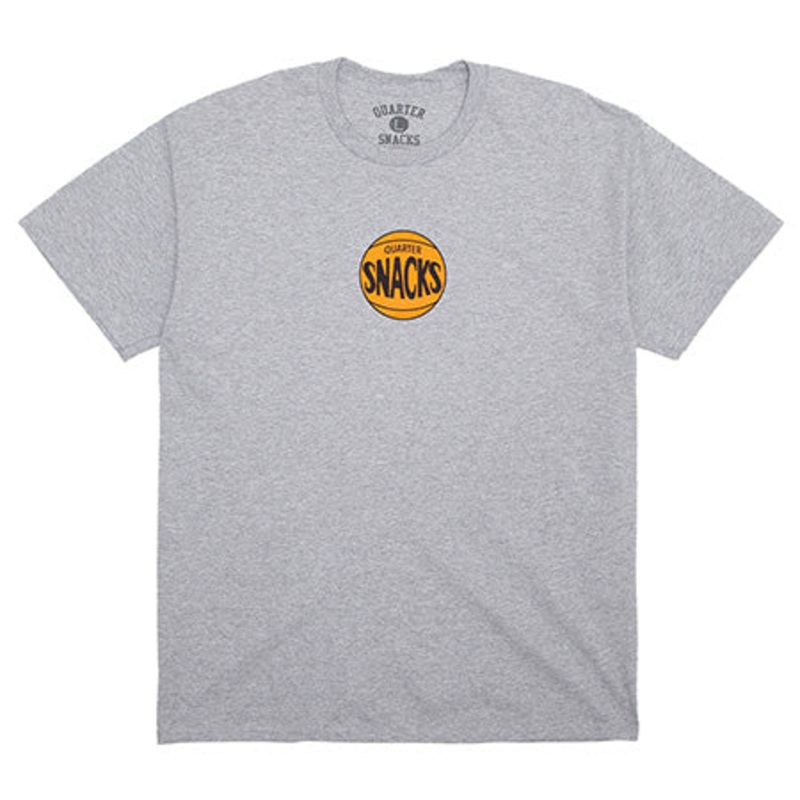 Quartersnacks 70s Logo T Shirt Heather Grey Medium