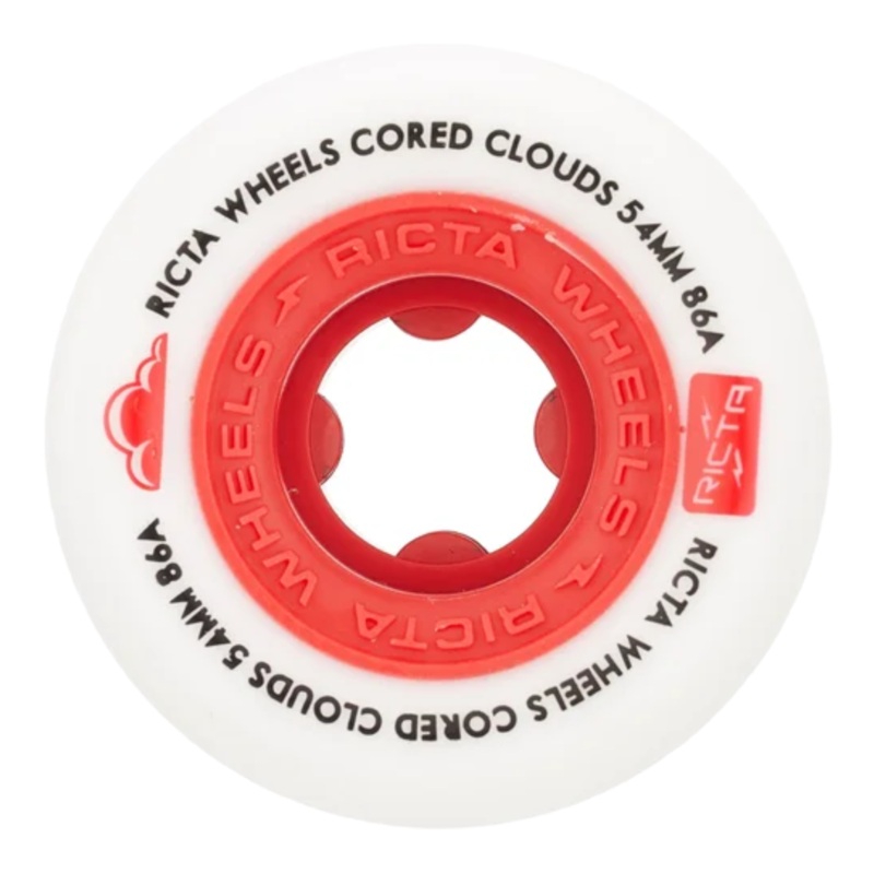 Ricta Cored Clouds Red 86a 54mm Wheels 54mm White