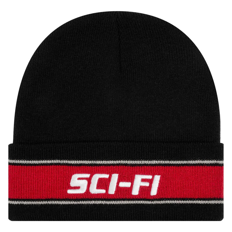 Sci Fi Fantasy Stripe Fold Logo Beanie Black OS