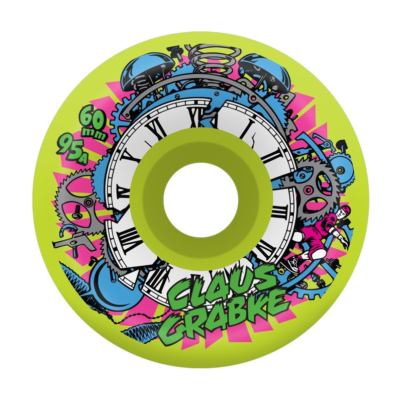 Slime Balls Claus Grabke Reissue Vomits Neon Green 95a 60mm Skateboard Wheels 60mm