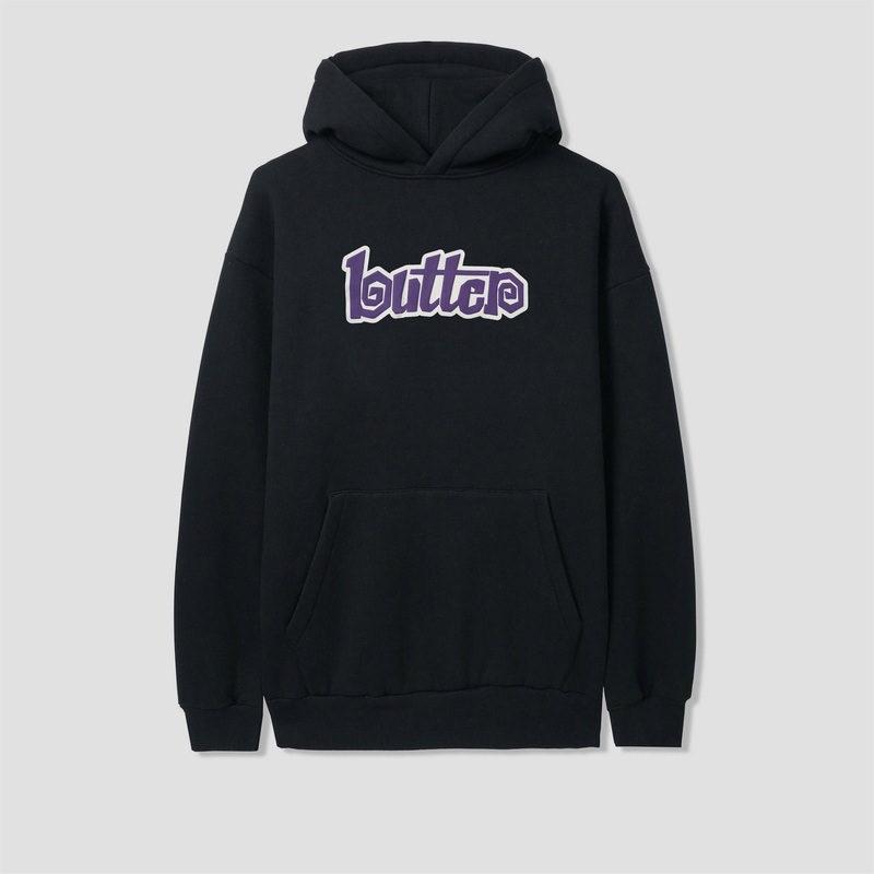 Butter Goods Swirl Pullover Hood Black Small