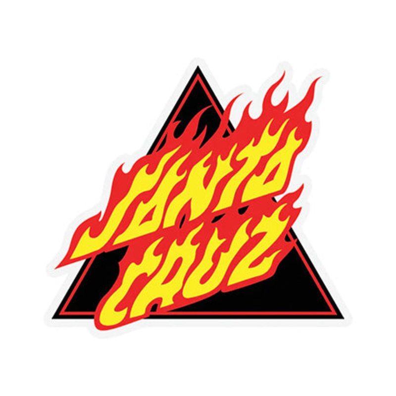 Santa Cruz Flamed Not a Dot Sticker Black/ Yellow/ Red 5″ x 4″