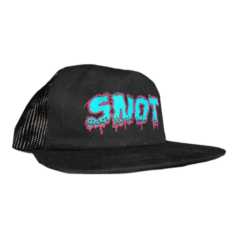 Snot Wheel Co. Meltdown Logo Trucker Hat Black OS