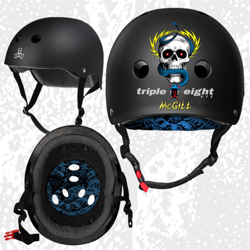 Triple Eight Mike McGill Signature Edition Certified Sweatsaver Skateboard Helmet XS/S