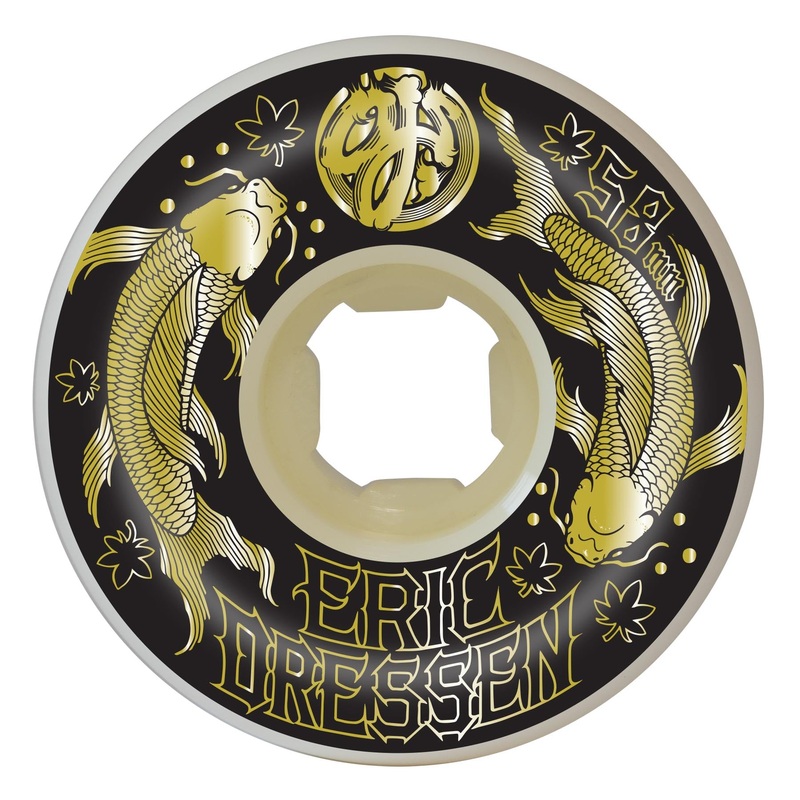 58mm Dressen Koi Gold Double Duro 101a/95a OJ Skateboard Wheels White 58mm