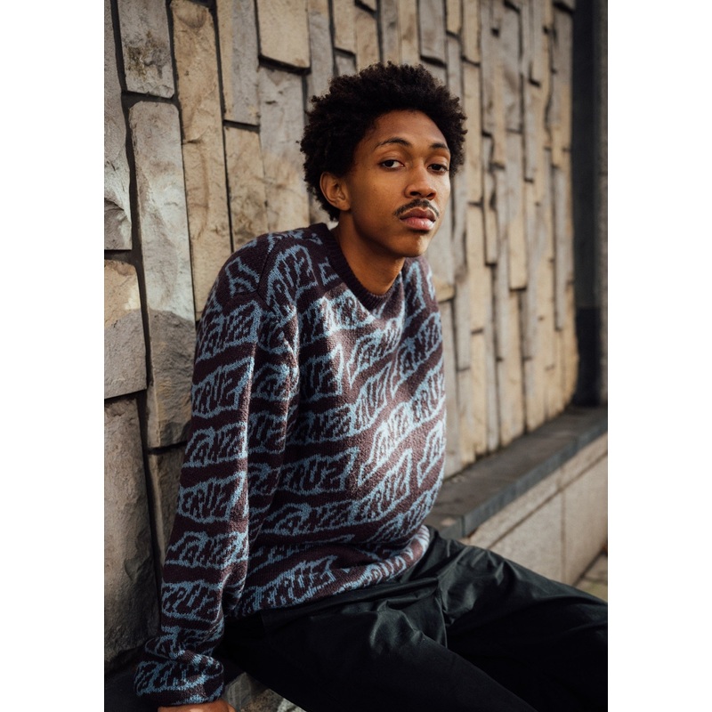 Creep Repeat Mens Santa Cruz Crew Sweater Black Currant M