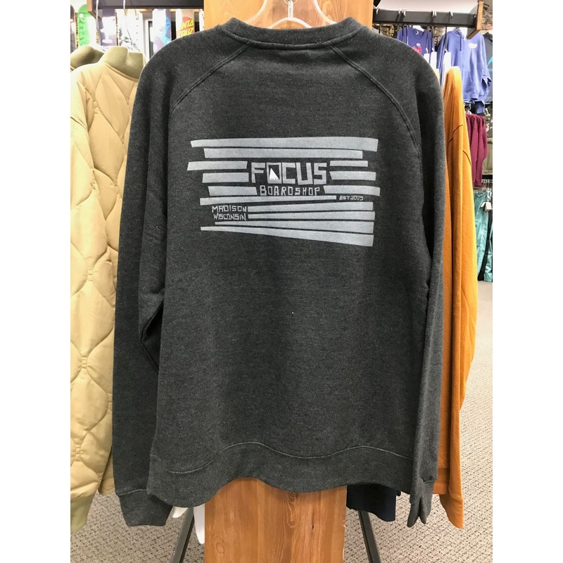 Focus Snowy Peak Logo Crew Sweatshirt Small Charcoal