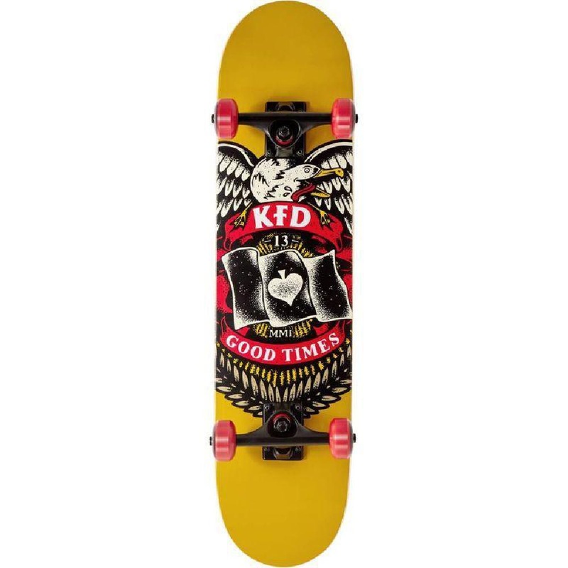 KFD Young Gunz Badge in Yellow 7.5″ Complete Skateboard Complete