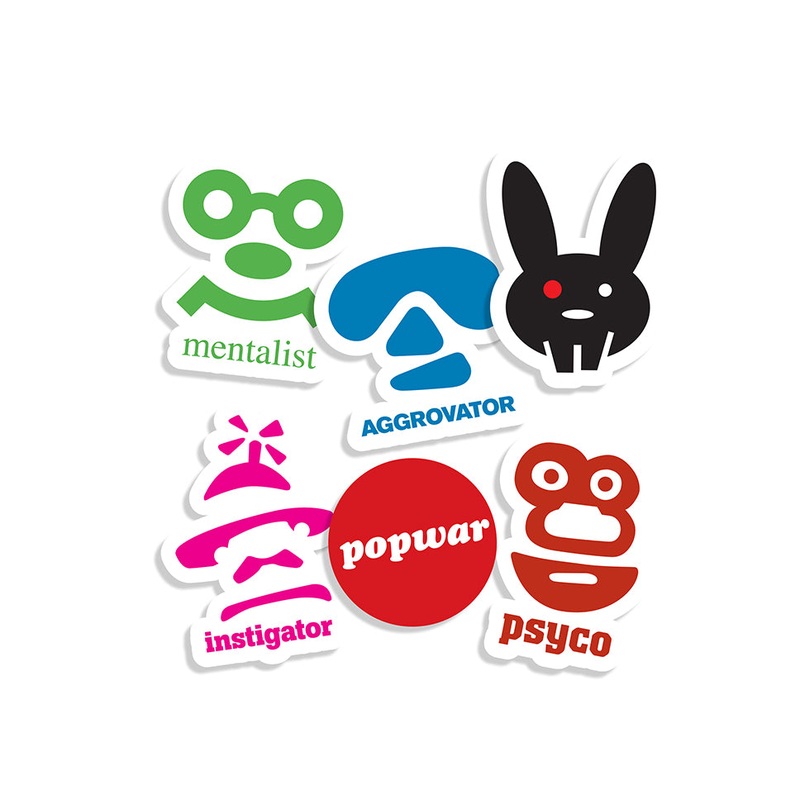 Popwar Assorted Sticker 10 Pack Multicolor Assorted