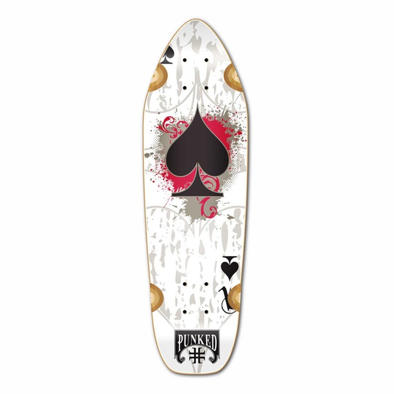 Punked Mini Cruiser Ace of Spades Deck – White Ace Deck