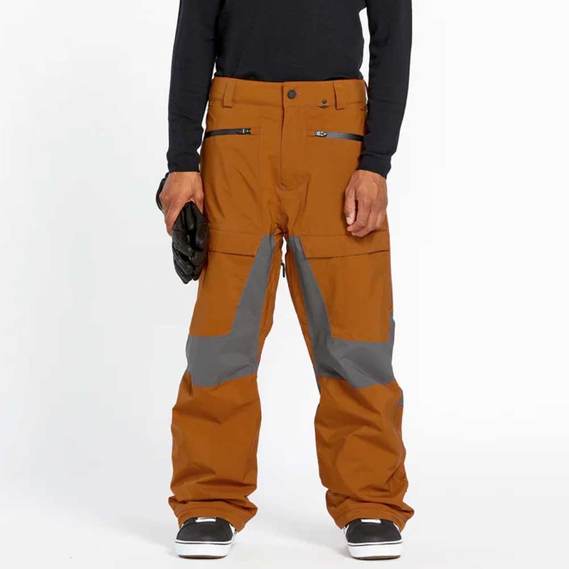 Volcom Mens RNGE Stretch Gore-Tex Snow Pants Medium Caramel