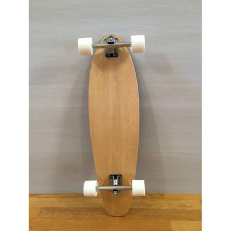 Blank Mini Kicktail Longboard 27″ with White Wheels – Complete