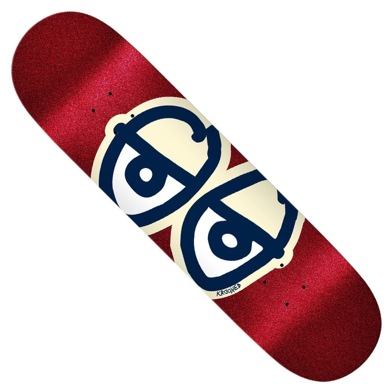 Krooked Red Glitter Team Eyes True Fit Deck Red Glitter 8.25 x 31.5 WB:13.88
