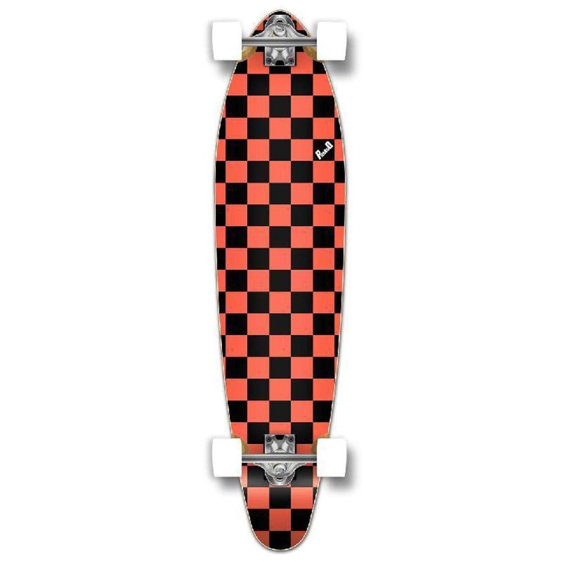 Punked Checkered Orange Kicktail 40″ Longboard Complete