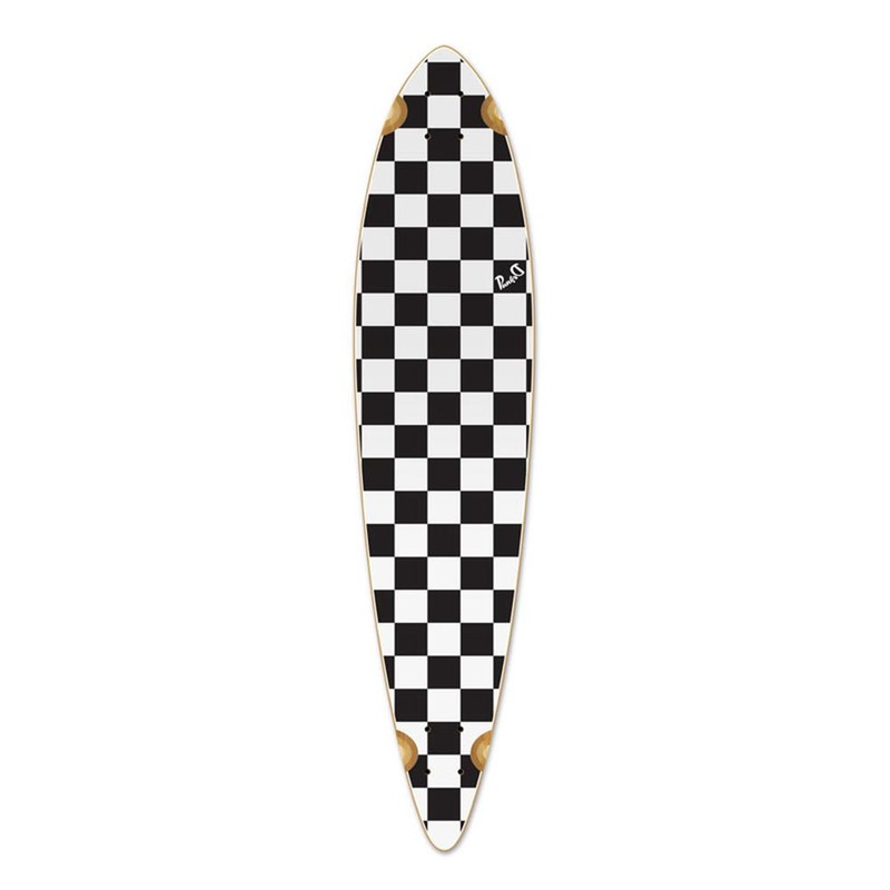 Punked Pintail Longboard Deck Checker White Deck