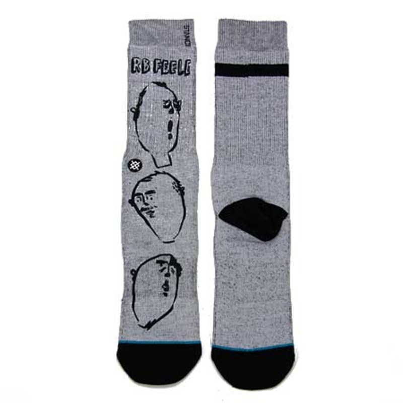 Stance Curb Feelers Crew Socks Gray Large