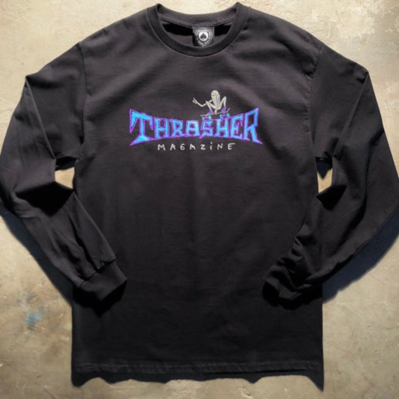 Thrasher – Gonz Thumbs Up Long Sleeve T-Shirt – Black S