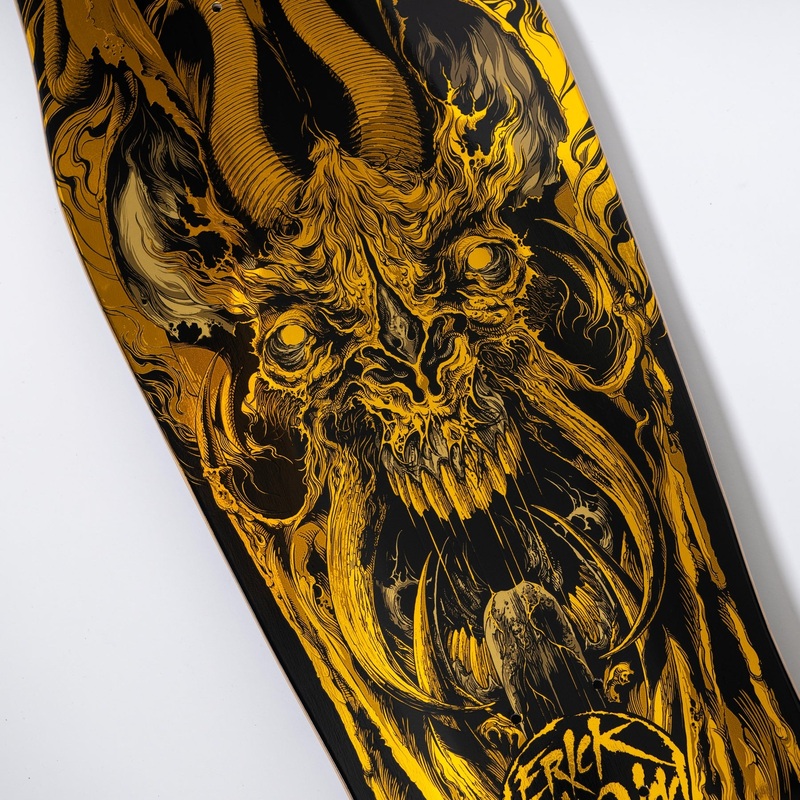 10.34in Winkowski Primeval Gold Santa Cruz Shaped Skateboard Deck No Color 10.34in x 30.54in