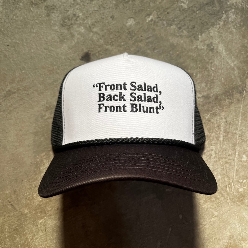 Jenkem – Front Blunt Trucker Hat – White / Black
