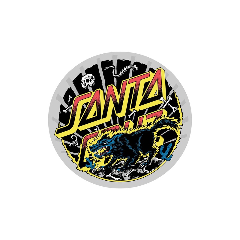 Kendall Wolf Dot 4in Santa Cruz Stickers (25 Pack) Multi 4 in