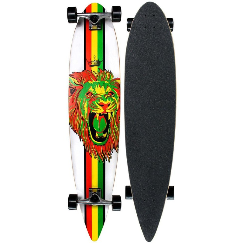 Krown Rasta Lion 43″ Pintail Longboard Complete