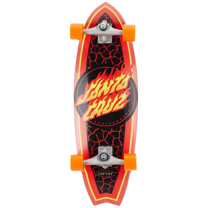Santa Cruz Flame Dot Shark Surfskate 32″ Cruiser Longboard Complete