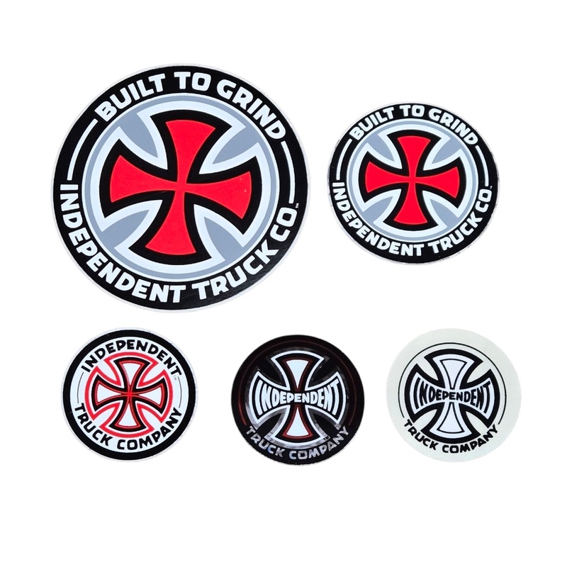 Vintage 80s IRON CROSS INDEPENDENT TRUCKS STICKER SET (5 pc)- ROUND
