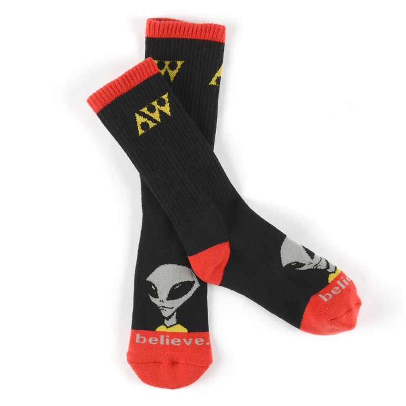 Alien Workshop Visitor Crew Socks Black One Size Fits All