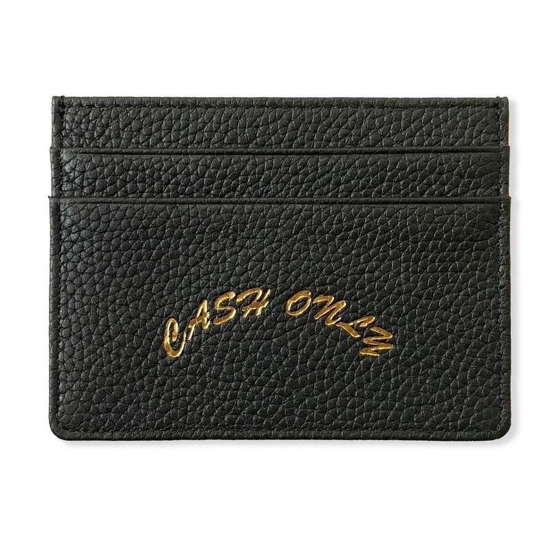 Cash Only Leather Cardholder Black One Size Fits All