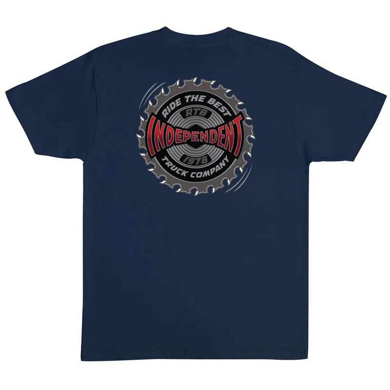 Independent Buzzsaw T Shirt Navy Medium