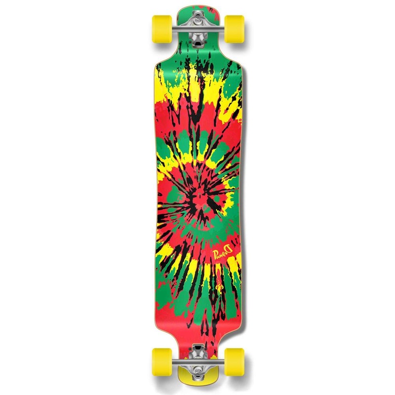 Punked Lowrider Tiedye Rasta Longboard Complete Complete