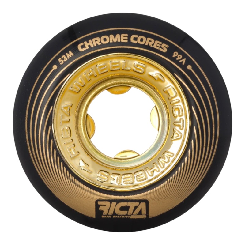 Ricta Chrome Core Black Gold 99a Skateboard Wheels 53MM 53mm