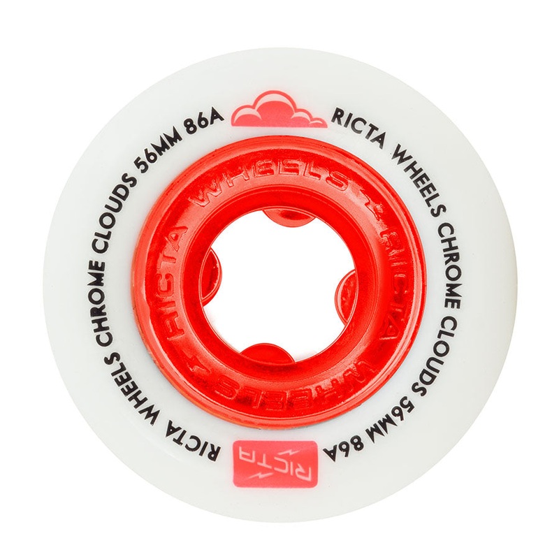 56mm Chrome Clouds Red 86a Ricta Skateboard Wheels Red 56mm