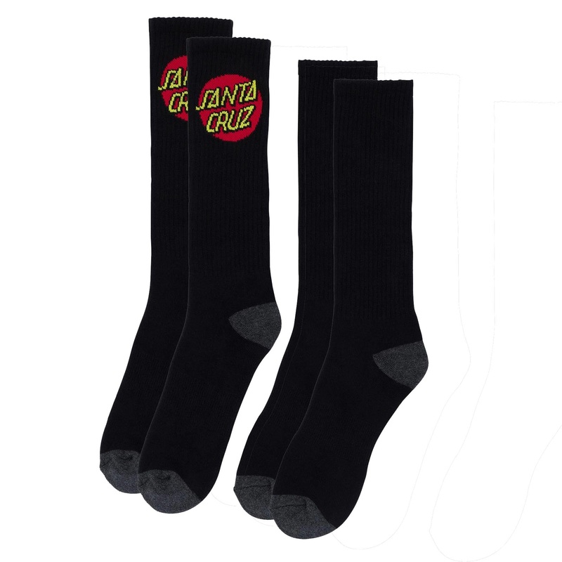 Cruz Mens Santa Cruz Socks Black 9-11 2 Pairs