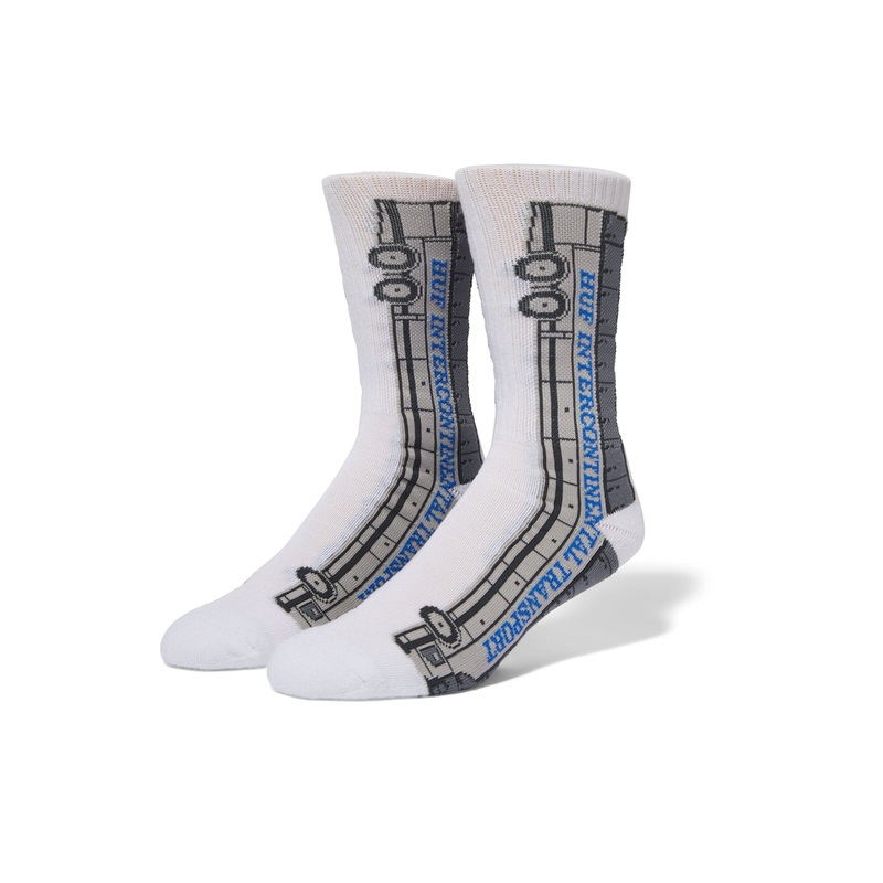 HUF International Transport Crew Sock White