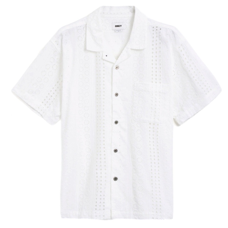 OBEY SUNDAY WOVEN BUTTON UP SHIRT M