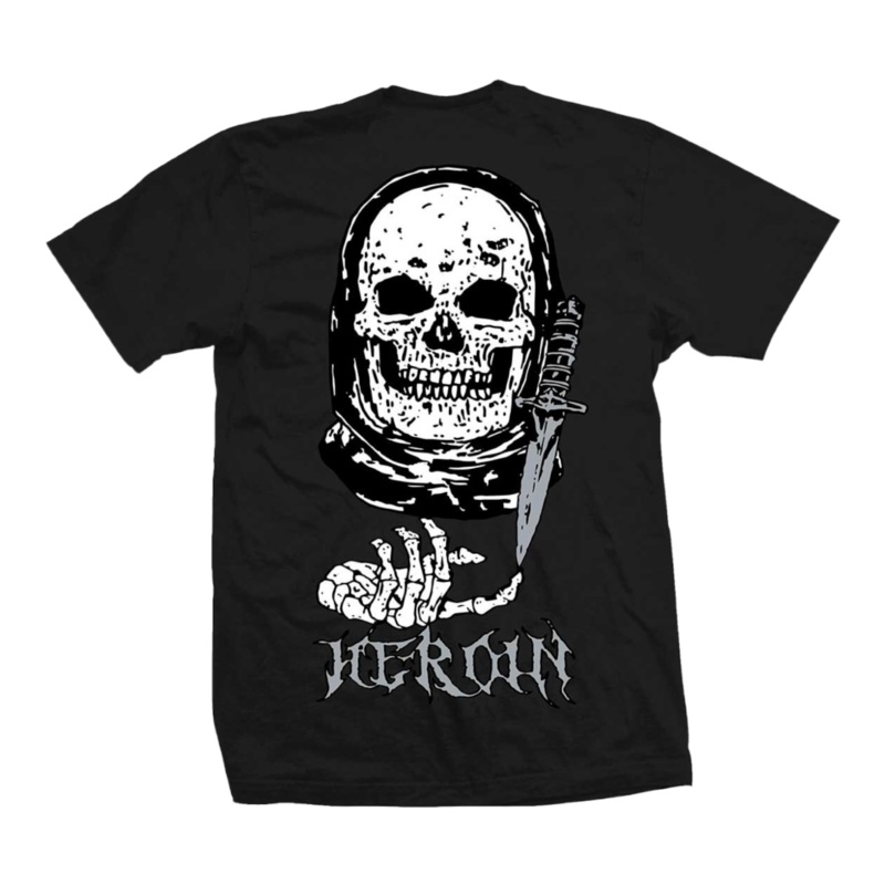 Heroin Video City Skull T Shirt Black S
