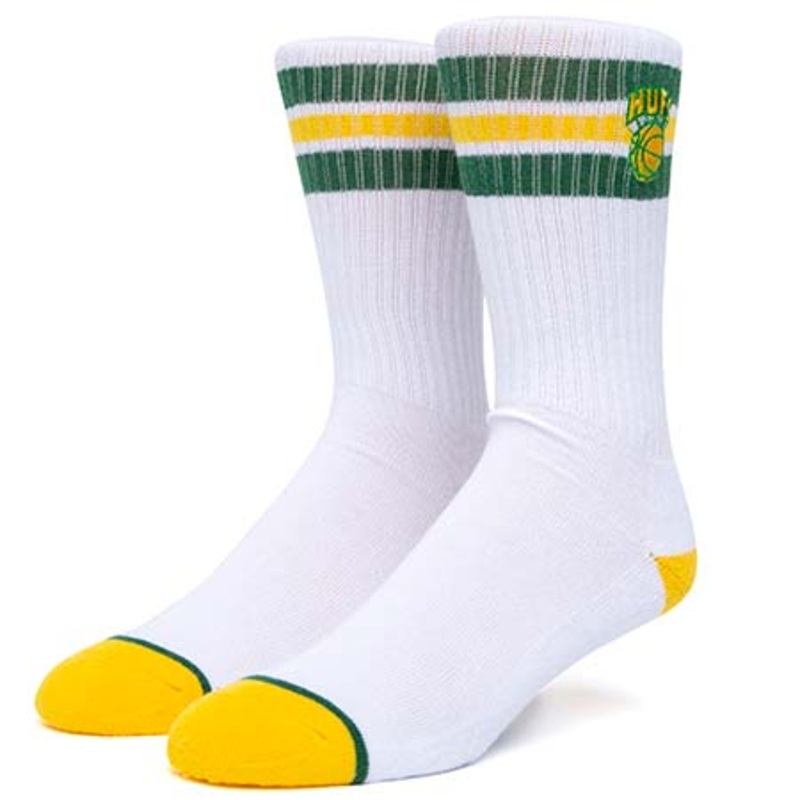 HUF Embroidered Eastern Stripe Socks White One size fits all