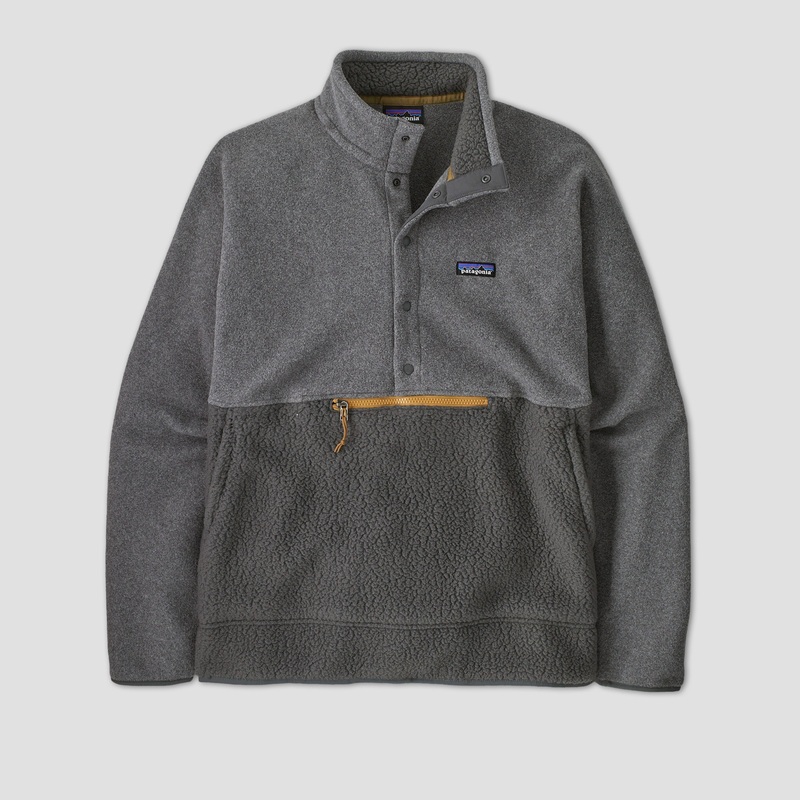 Patagonia Retro Pile Half-Snap Fleece Pullover Forge Grey Small