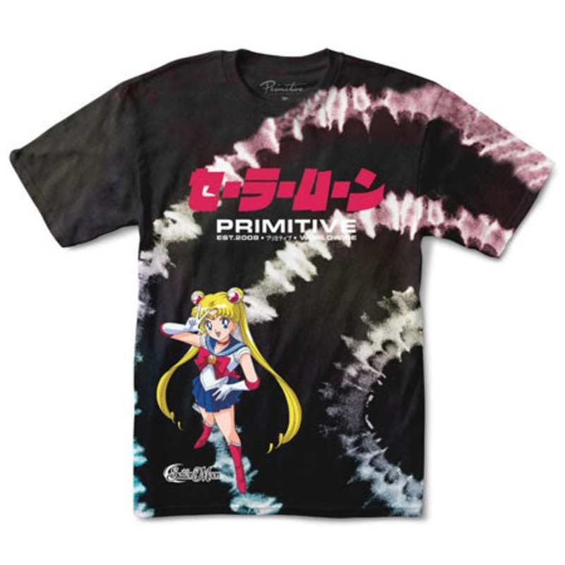 Primitive Skateboarding Primitive x Sailor Moon Spiral Tie-Dye T Shirt Black Small