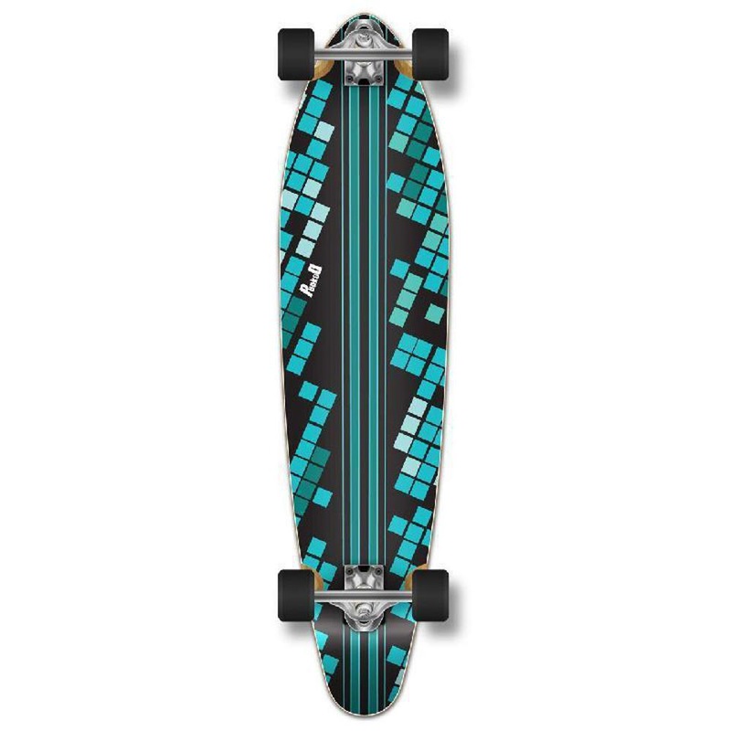 Punked Kicktail Black Digital Wave Longboard Complete Complete