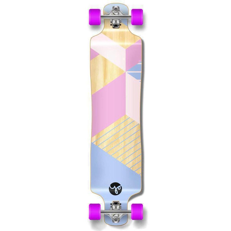 Punked Lowrider Double Drop Geometric Purple 40″ Longboard Complete